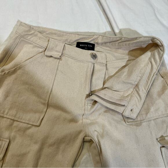 White Fox Off White Canvas straight Leg Cargo pants sz XL - Picture 3 of 14